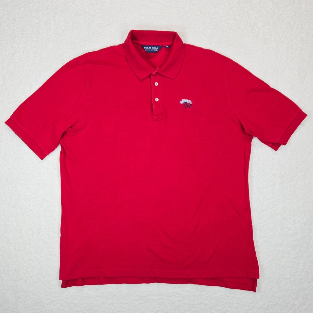Polo‎ Golf Ralph Lauren Torrey Pines Embroidered Polo Shirt Red Mens XL